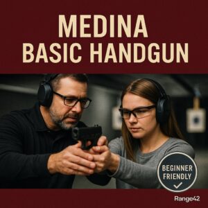 Handgun training class for beginners at Medina Range42