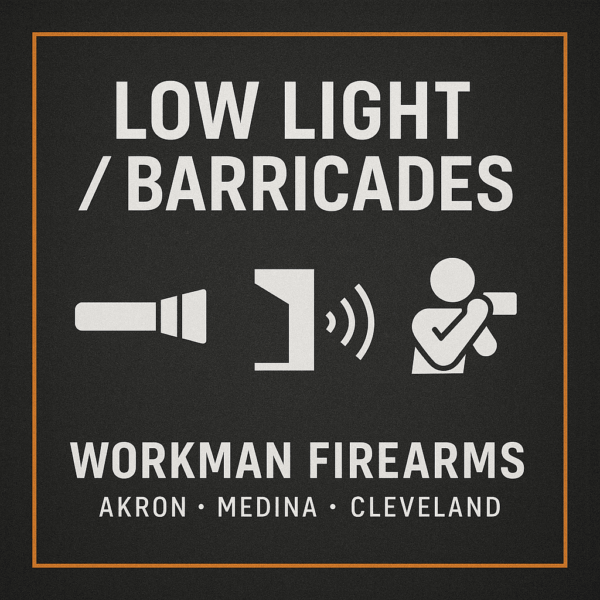 Low Light and Barricades tile with flashlight, cover/barricade, and shooter icons.